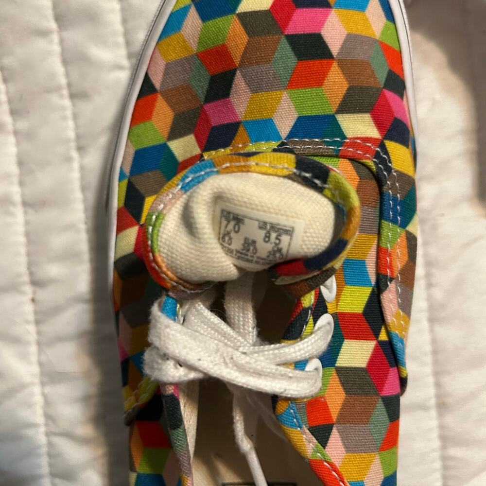 Vans Authentic Multicolor Geometric Cube Print Sn… - image 5